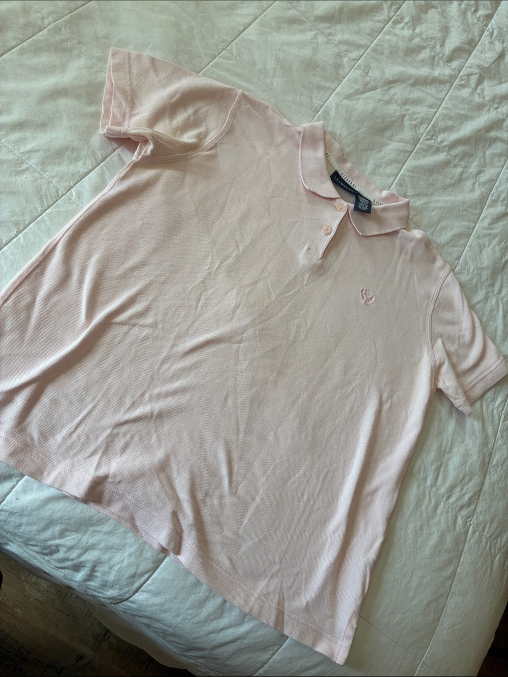 Vintage Liz Claiborne Sport Pale Pink Polo Shirt with Embroidered Logo
